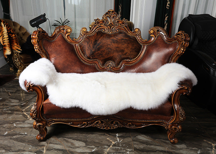 Genuine Sheepskin Throw for Sofa, Bedside and Living Room Decor