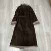 Women Suede Jacket Long Sheepskin Coat