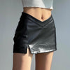 Above knee Causal PU Leather Short Skirts