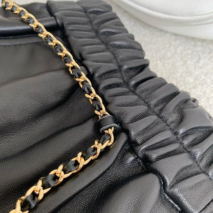 Women's High Waist Real Leather Shorts