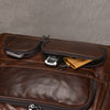Genuine Leather Office Laptop Bag for Men with Trolley Sleeve