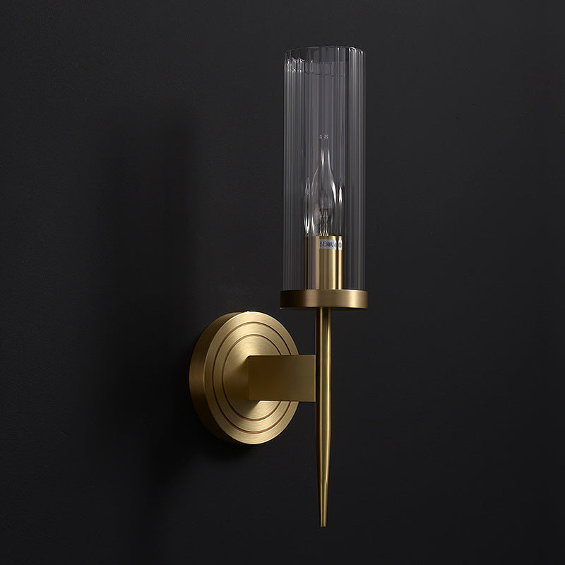 Modern Glass Shade Copper Wall Light Wall-Mounted Sconce