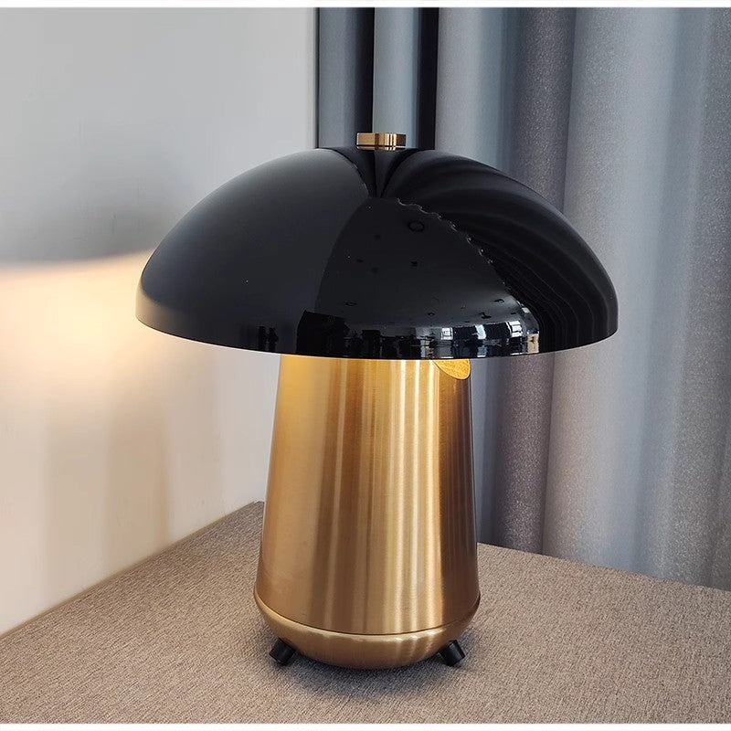 Black and Gold Modern Table Lamp Mushroom Light
