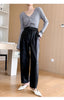 Women’s Leather Trousers High-Waisted Black Wide-Leg Pants