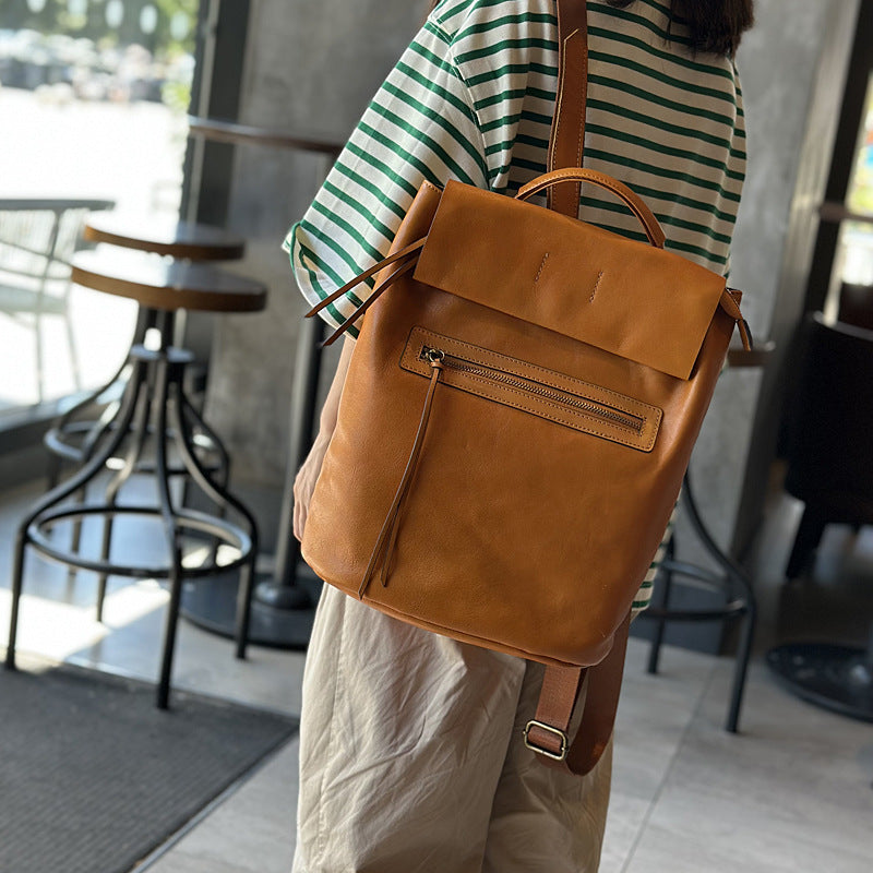 Leather Backpack Women Laptop & Office Use