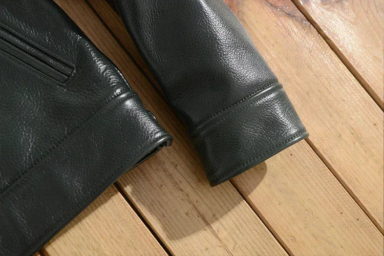 Men’s Military Style Cowhide Leather Jacket
