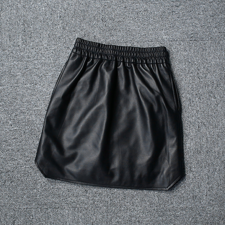 Genuine Leather Skirt High Waisted Short Mini Skirt