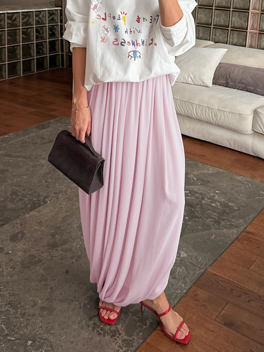 Women Chiffon Drape Long Skirt Summer Beach
