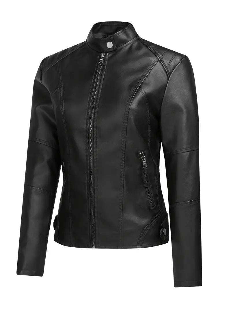 Women’s Faux Pu Leather Biker Jacket