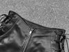 Leather Mini Skirt  High Waist  Front Lace-Up