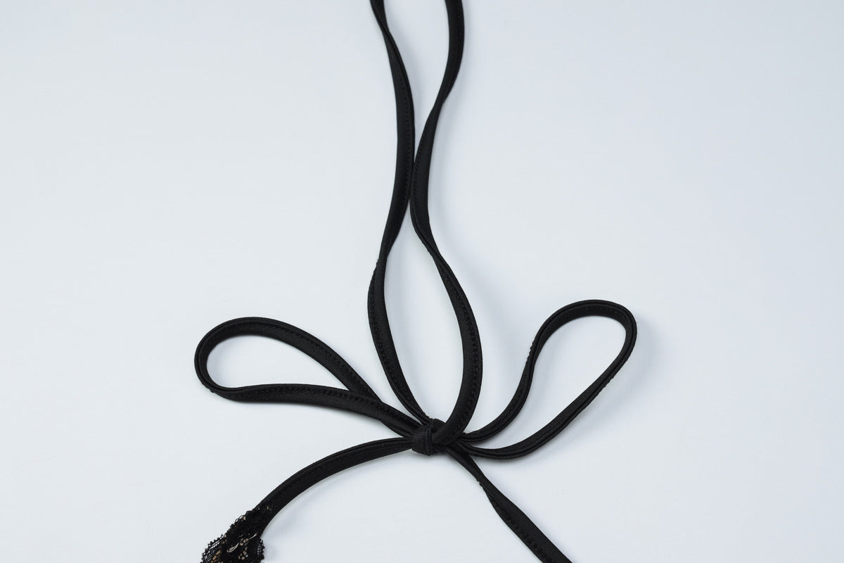 Lace Wrapped Chest Button Top with Long Pants