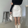 Leather Wrap Knot Side Skirt