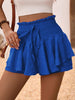 Ruffle Hem Smocked High Waist Skort for Women