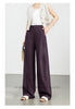 High waist wide leg linen pants for women