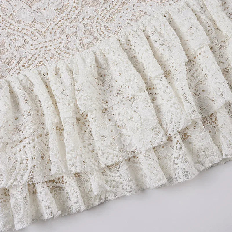 Boho off shoulder lace western mini dress