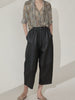 Women Leather Baggy Harem Pants