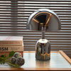 Rechargeable Chrome Mushroom Table Lamp For Bedroom & Desk