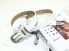 Retro silver buckle cowhide women leather belt