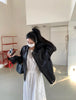Women Oil-Waxed Oversized Genuine Sheepskin Leather Jacket