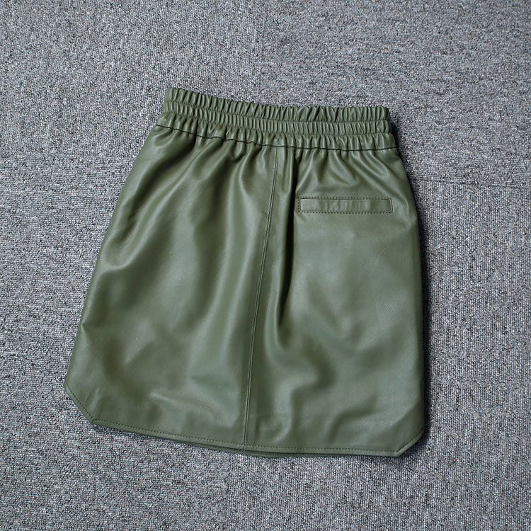 Genuine Leather Skirt High Waisted Short Mini Skirt