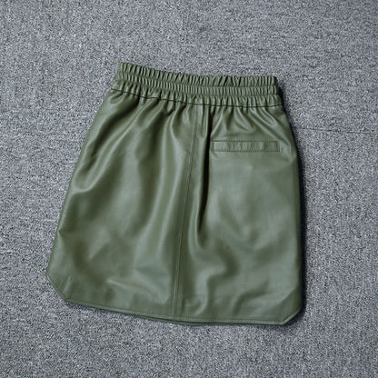 Genuine Leather Skirt High Waisted Short Mini Skirt