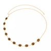 Women’s Gold Tone Oval Stone Chain Belt