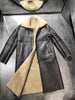 Women’s Oversized Real Fur Leather Trench Coat
