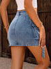 Denim Low Rise Mini Skirt