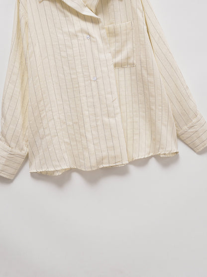 Oversized Striped Long Sleeve Shirt