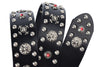 Black Leather Biker Belt with Rivets for Men and Women