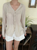 Women's Button Front Puff Sleeve Blouse