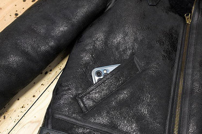 Shearling Jacket Leather Aviator Jacket for Men