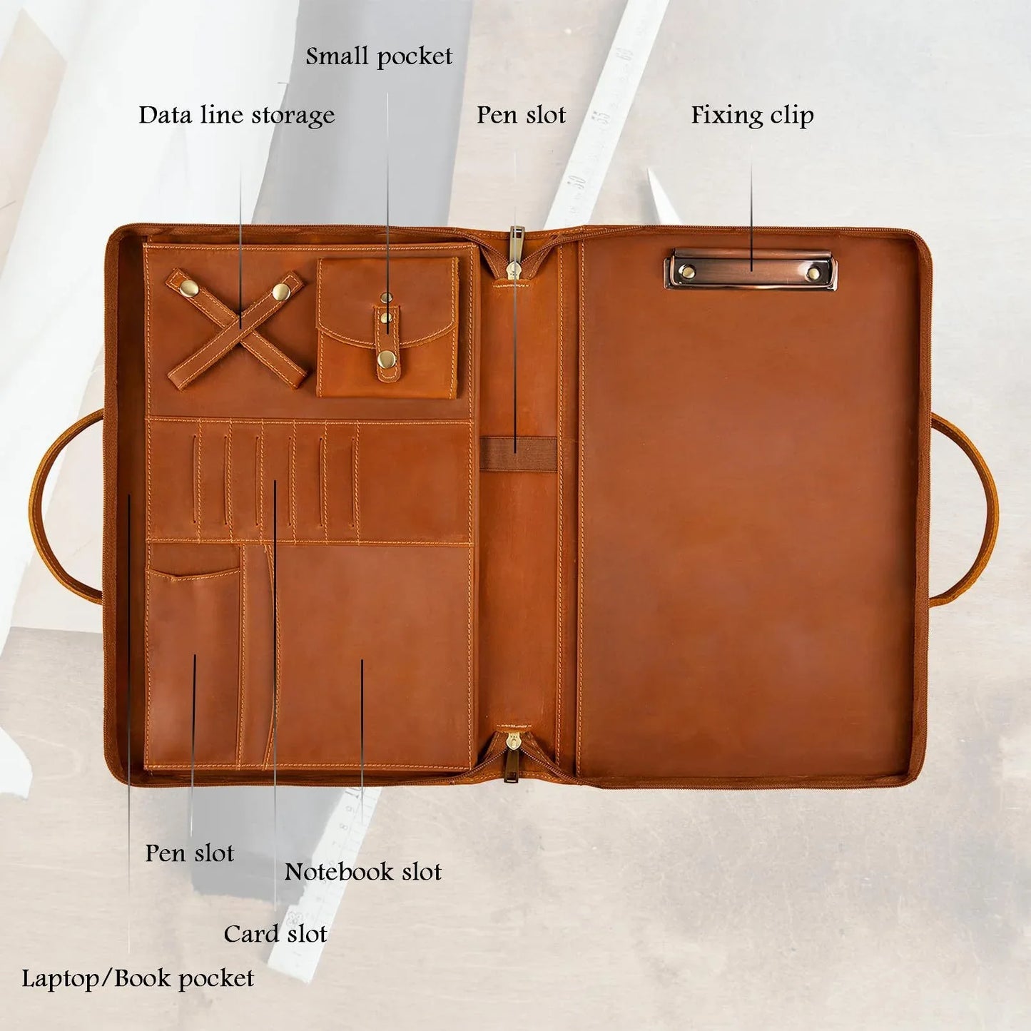 Crazy Horse Leather Laptop & Document Case
