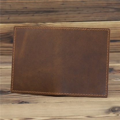Men’s Crazy Horse Leather Card Holder Wallet in Cowhide