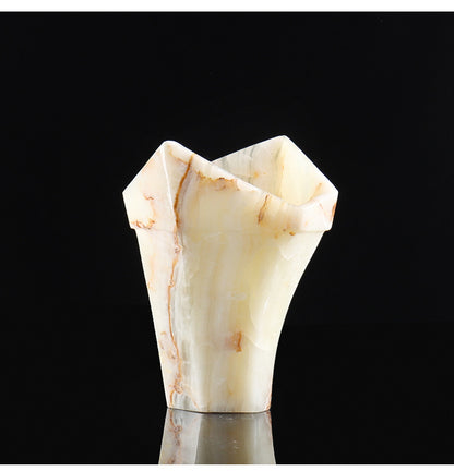 Italian Vintage Style Jade Vase Marble Flower Vase & Pot