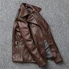 Men’s Oil-Waxed Calfskin Leather Biker Jacket