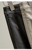 Irregular Cut Leather Wide Leg Pants for Women Cropped Straight Fit