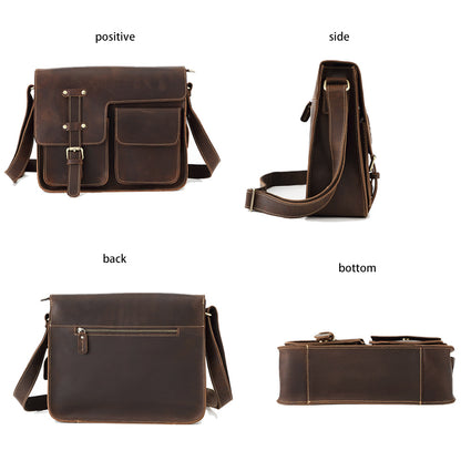 Real Leather Laptop Messenger Bag
