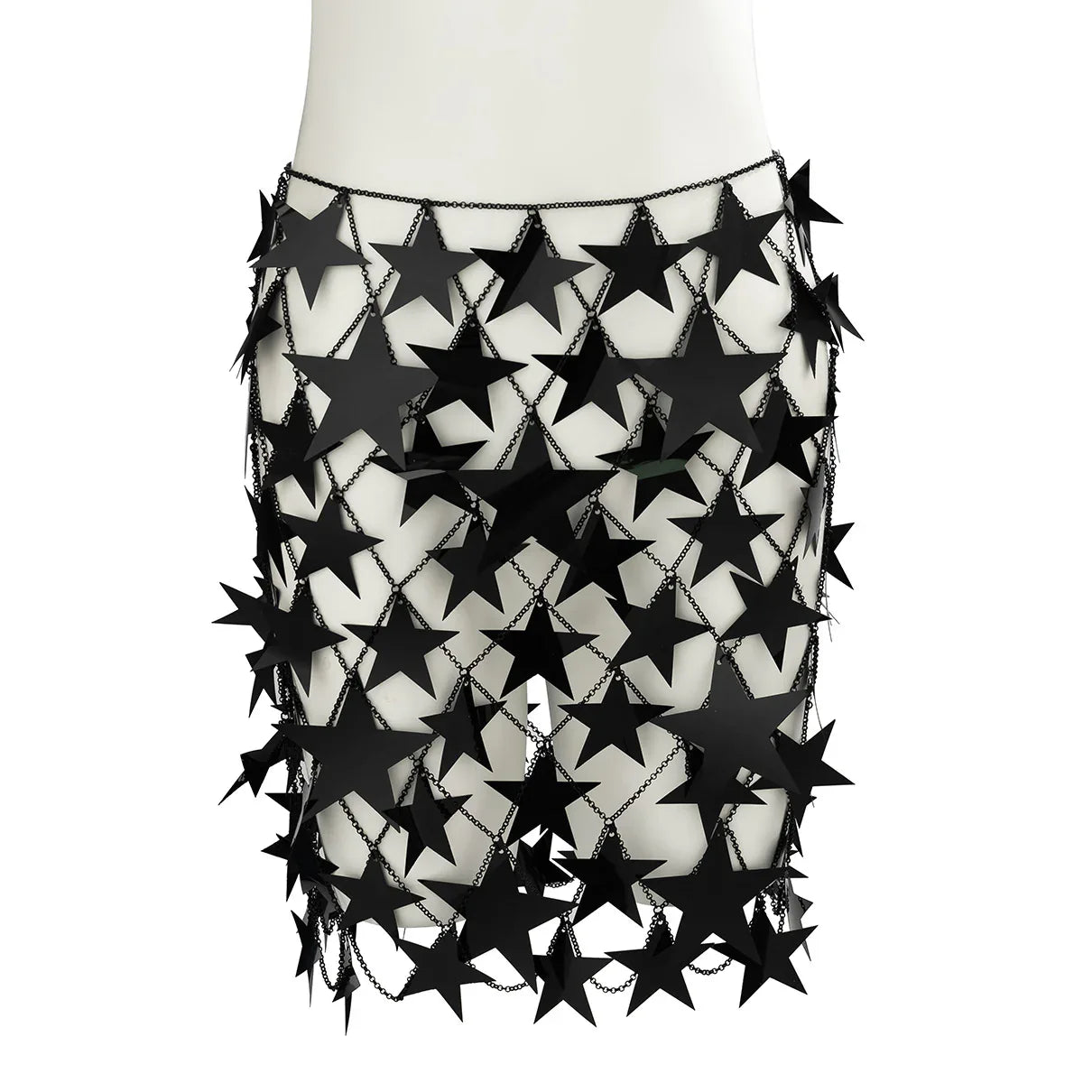 Pink Star Sequin Chain Mesh Festival Outfit Set 3