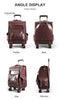 Leather Luggage Trolley Case Carry-On Suitcase with Wheels