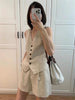 Women's Sleeveless Vest And Pocketed Shorts