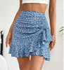 Ruched Ruffle Mini Skirt Summers