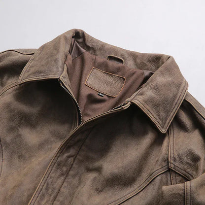 Men’s Vintage Distressed Nubuck Leather Jacket