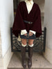 Old Fashion Women Wool Shawl Coat with Belt