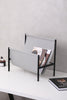 Modern leather metal magazine rack stand Grey