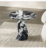 Modern Scandinavian Black Marble Round Side Table