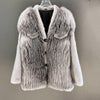 IN STOCK Women’s Mink and Real Fox Fur Coat Winter Jacket