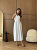 Women’s Striped Sleeveless Midi Dress Button Down A-Line