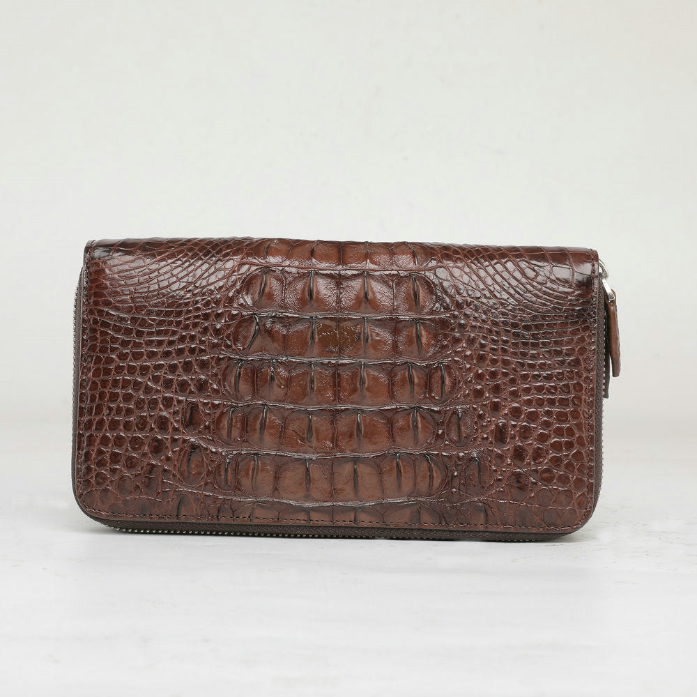 crocodile leather clutch purse
