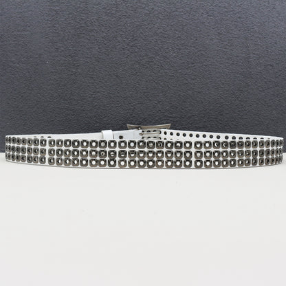 Punk studded wide leather belt with rivets